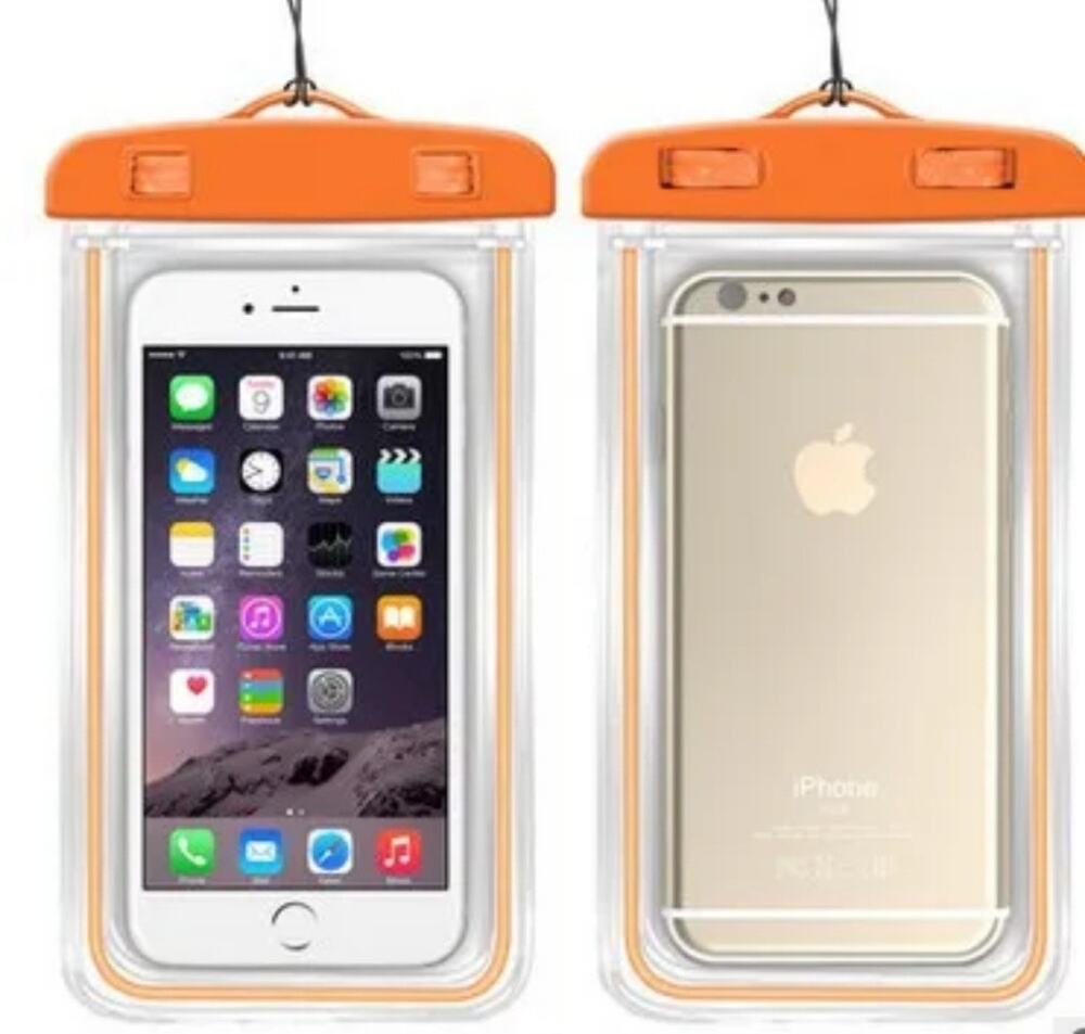 Mobile Phone Dry Bag Touch Screen Pouch, Transparent Floating Waterproof ~Orange
